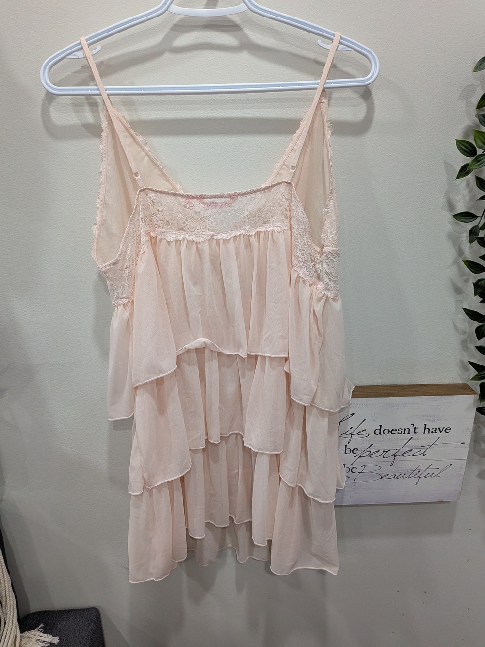 La Vie En Rose Lace-Trim Slip Dress - Blush Pink - Picture 4 of 5